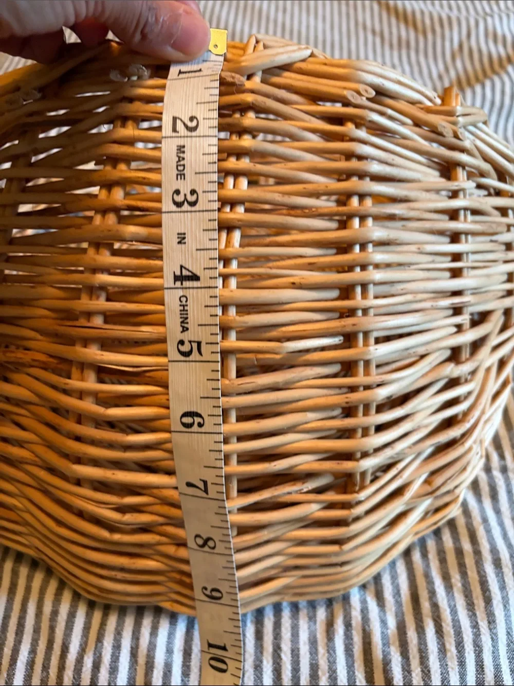 Woven Rattan Hanging Basket - Natural Tan